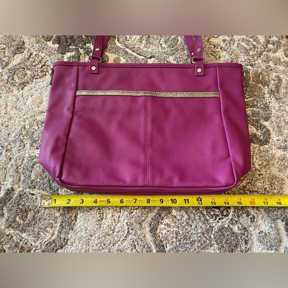Thirty One TOWNSFAIR REVERSIBLE TOTE -PALACE OF JEWELLS PEBBLE Purse Bag Purple - Picture 11 of 12